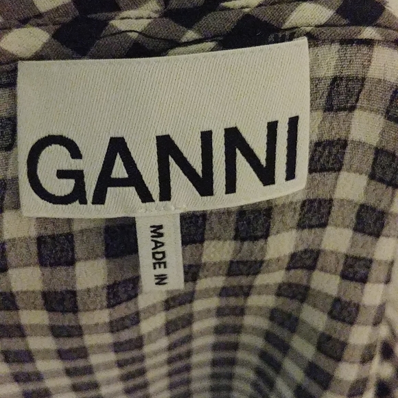 Ganni Gingham Crepe Wrap Dress - Picture 8 of 10